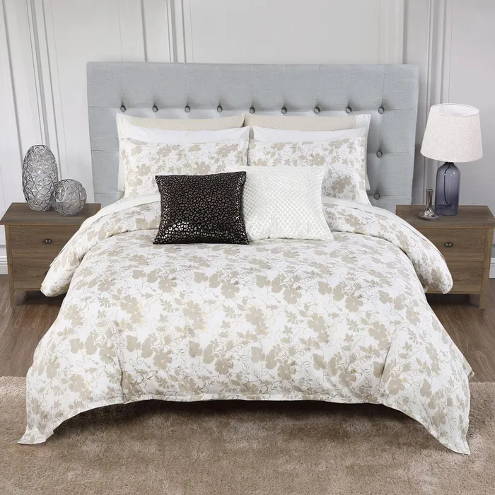 Anne Klein Simsbury Floral Comforter Set Gold Women Home