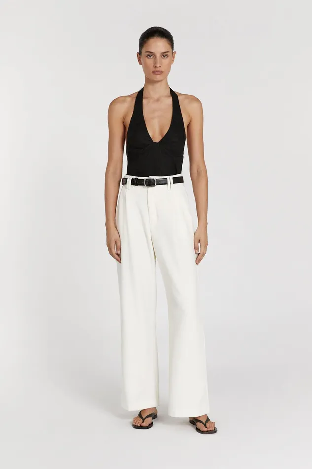 AUDREY BLACK LINEN HALTER TOP Women DISSH Tops