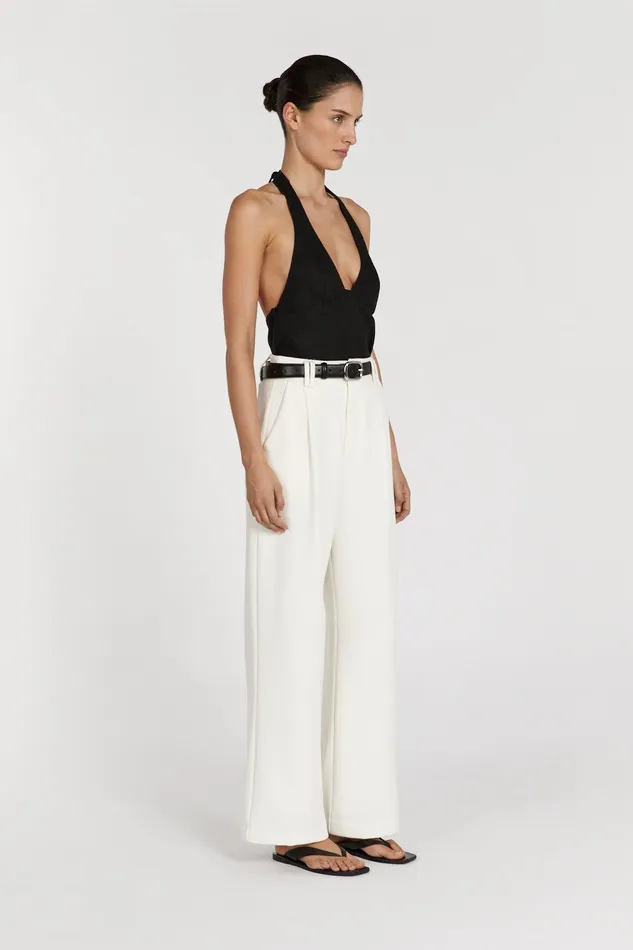 AUDREY BLACK LINEN HALTER TOP Women DISSH Tops