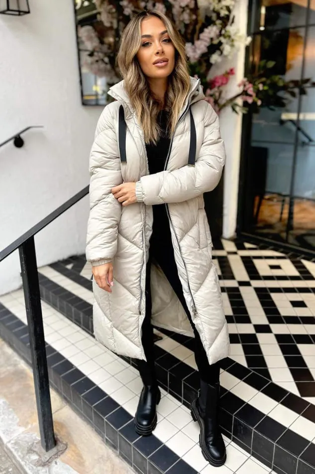 AX Paris Oyster Long Puffer Coat Coats and Jackets