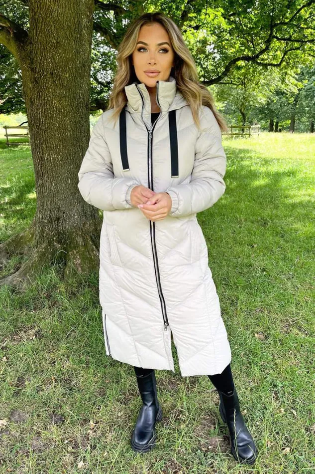 AX Paris Oyster Long Puffer Coat Coats and Jackets