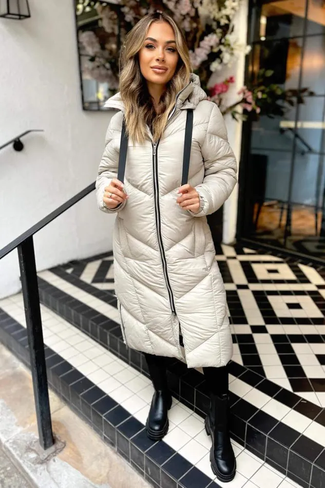 AX Paris Oyster Long Puffer Coat Coats and Jackets