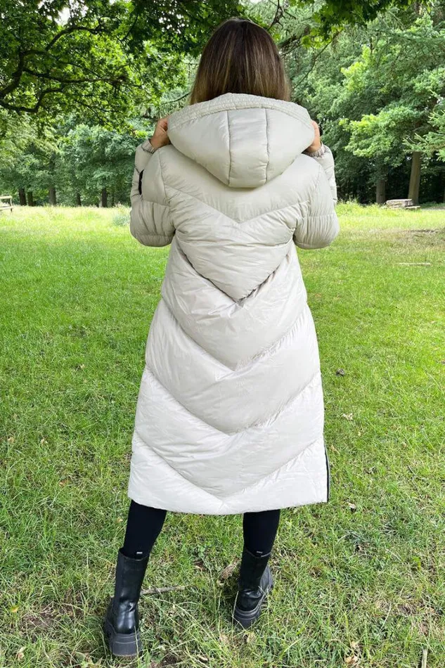 AX Paris Oyster Long Puffer Coat Coats and Jackets