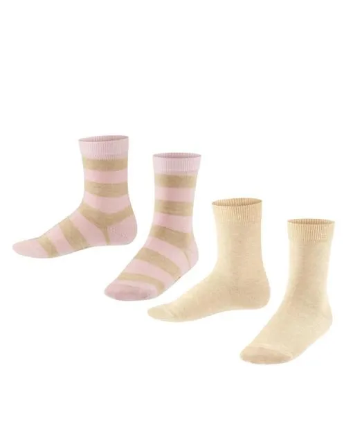 Babies and Kids Happy Stripe 2Pack Kids Socks Sand Mel FALKE Socks