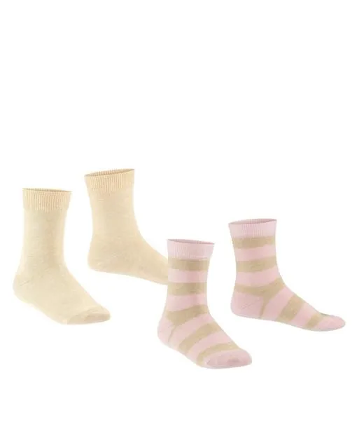 Babies and Kids Happy Stripe 2Pack Kids Socks Sand Mel FALKE Socks