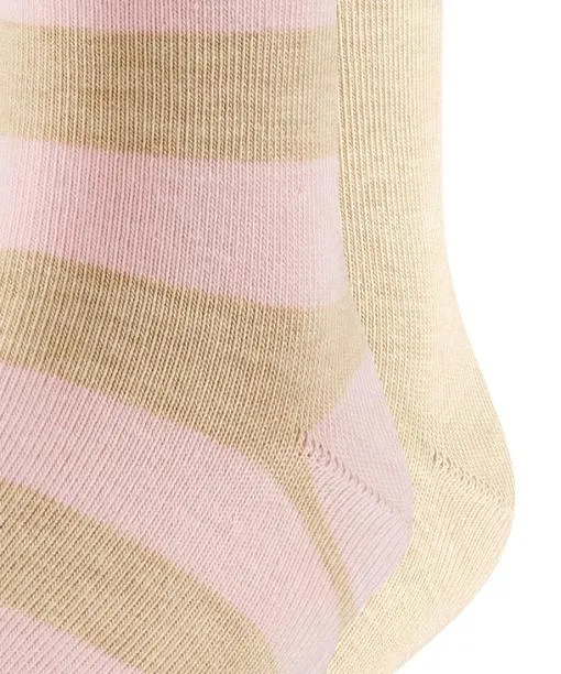 Babies and Kids Happy Stripe 2Pack Kids Socks Sand Mel FALKE Socks