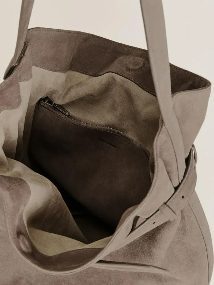 Bags The Reformation Alessandra Bucket Bag Taupe Suede