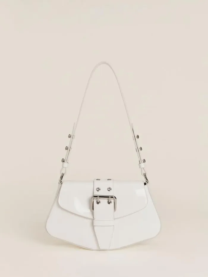 Bags The Reformation Rafaella Shoulder Bag White Patent