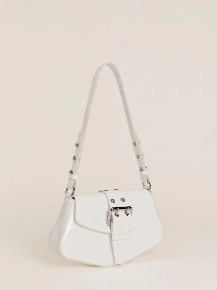 Bags The Reformation Rafaella Shoulder Bag White Patent