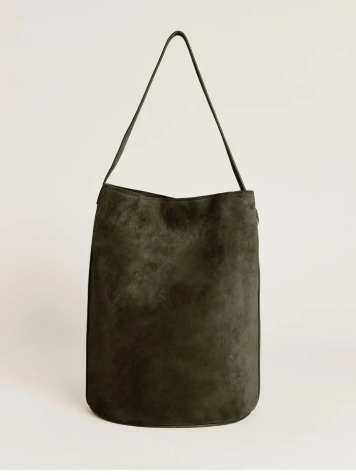 Bags The Reformation Seleena Bucket Bag Leccio Suede