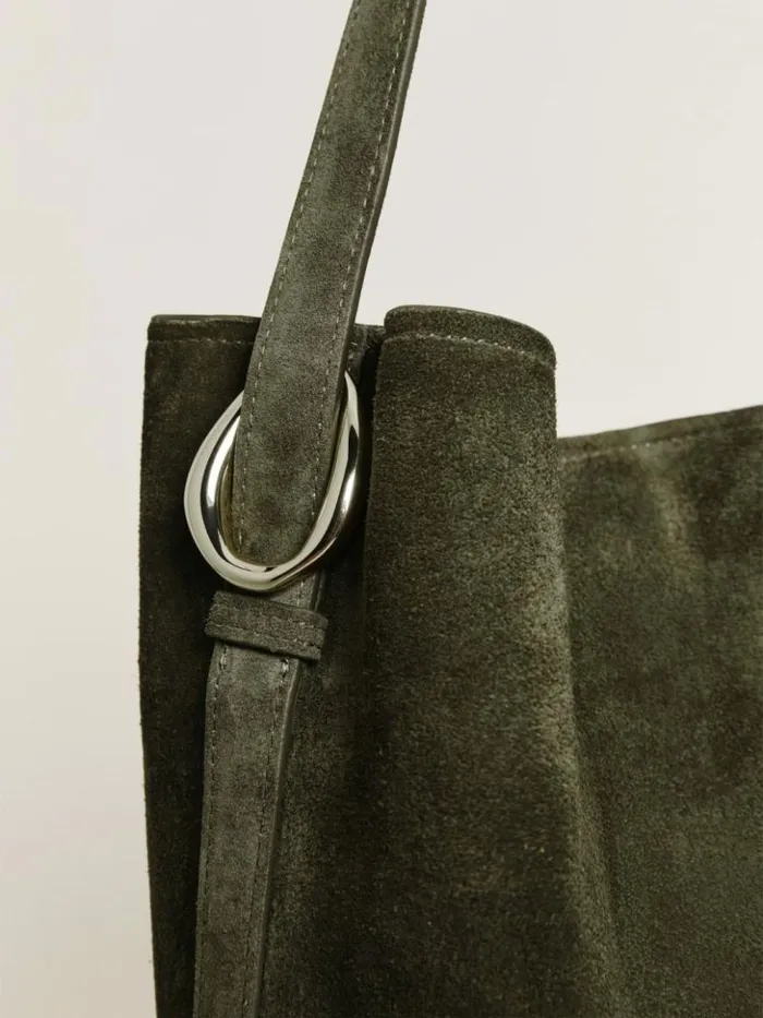 Bags The Reformation Seleena Bucket Bag Leccio Suede