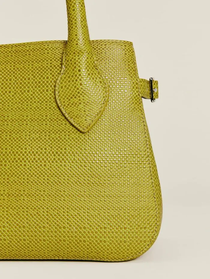 Bags The Reformation Small Patrizia Satchel Bag Pistachio Embossed Leather