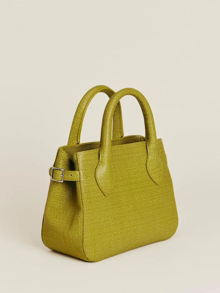 Bags The Reformation Small Patrizia Satchel Bag Pistachio Embossed Leather