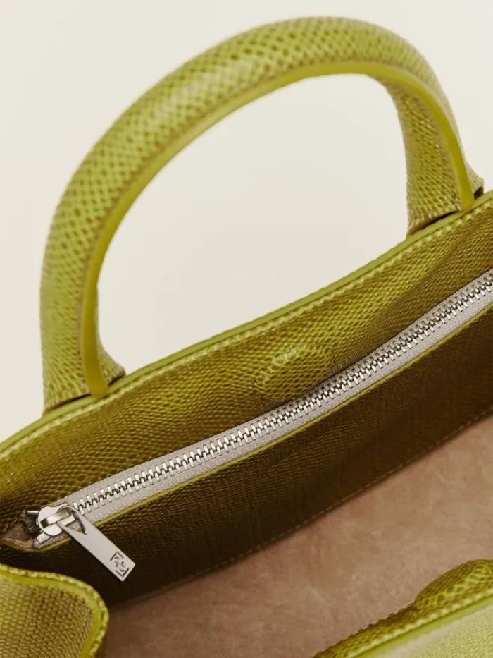 Bags The Reformation Small Patrizia Satchel Bag Pistachio Embossed Leather