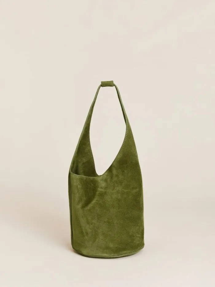 Bags The Reformation Small Silvana Bucket Bag Avocado Suede