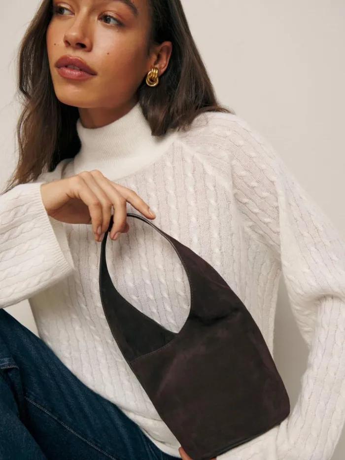 Bags The Reformation Small Silvana Bucket Bag Boss Suede