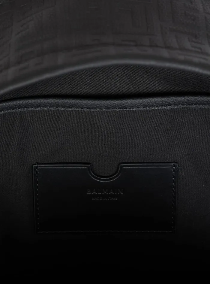 Balmain Bags And Backpacks Men Grained Leather Backpack Black