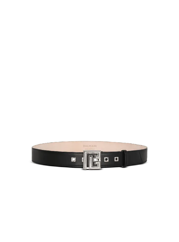 Balmain Belts Men Leather PBelt Black