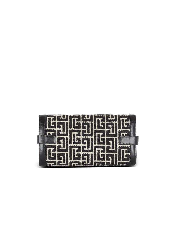 Balmain Crossbody Bags Women BBuzz 23 Jacquard And Leather Clutch Bag Black