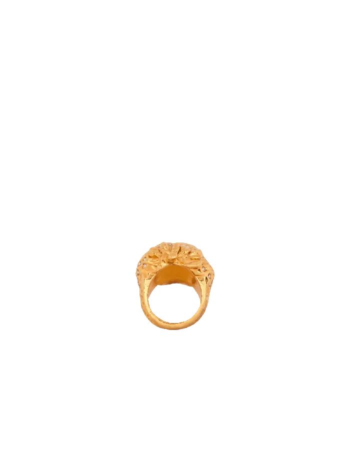 Balmain Fashion Jewelry Women Strawberry Brass And Rhinestone Ring Gold