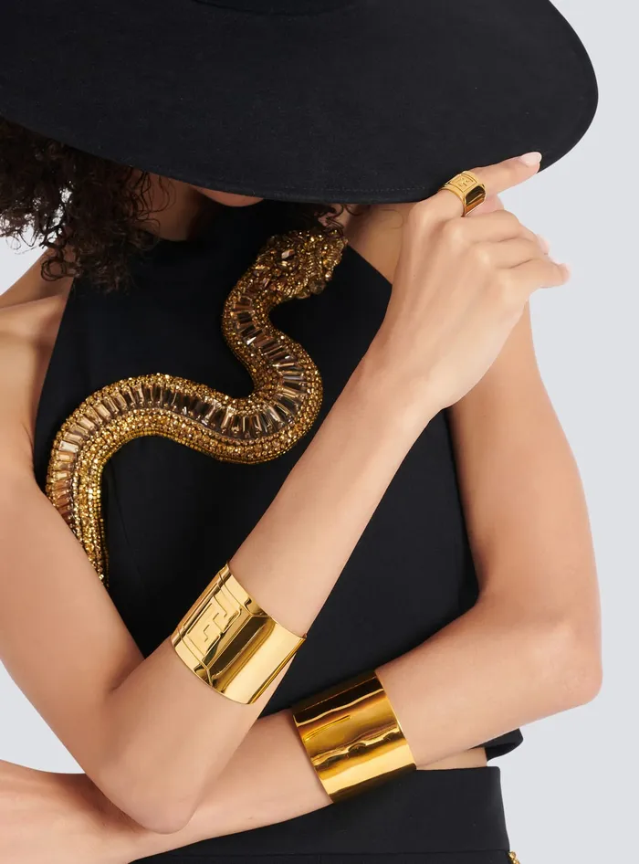 Balmain Fashion Jewelry Women Tubular Ring Gold