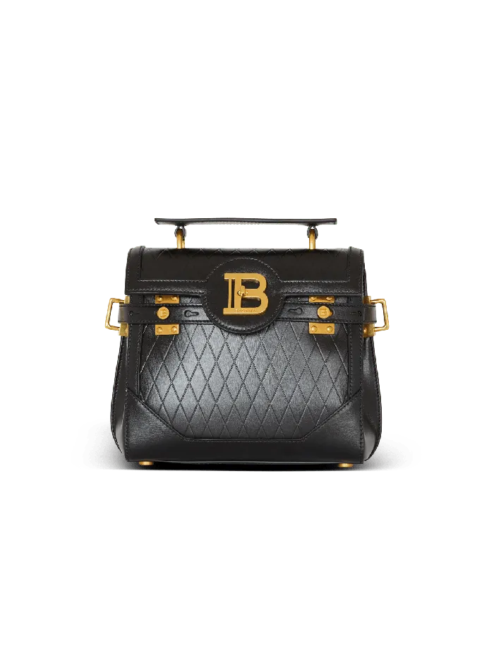 Balmain Handbags Women BBuzz 23 Bag In Diamondembossed Calfskin Black