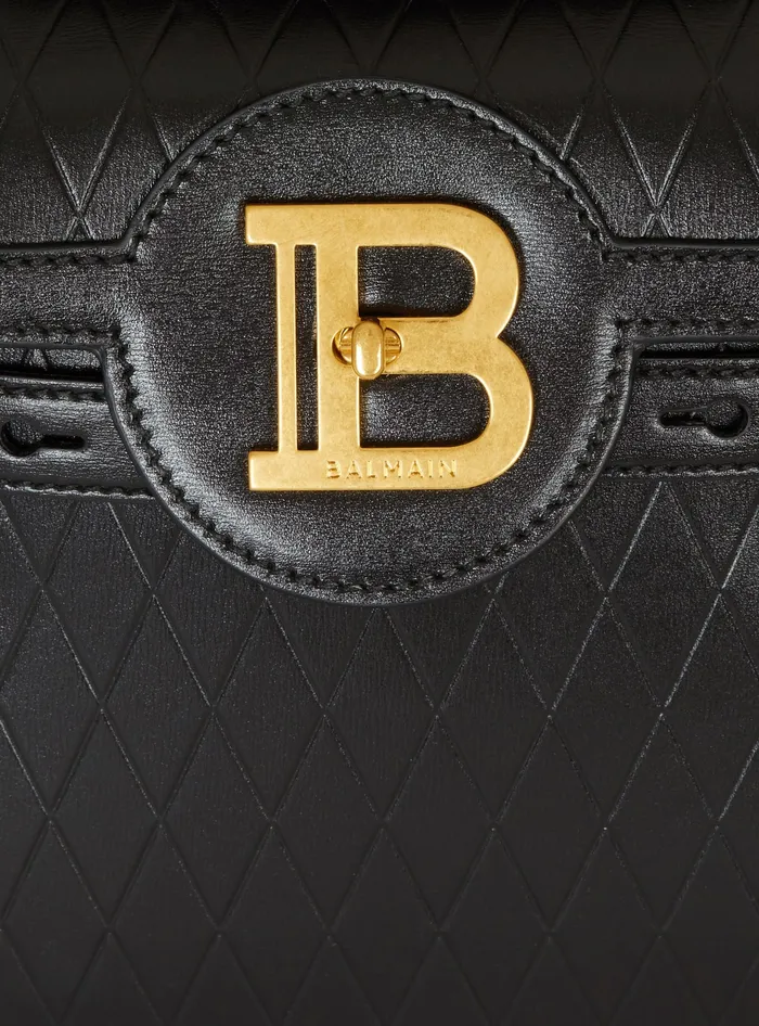 Balmain Handbags Women BBuzz 23 Bag In Diamondembossed Calfskin Black
