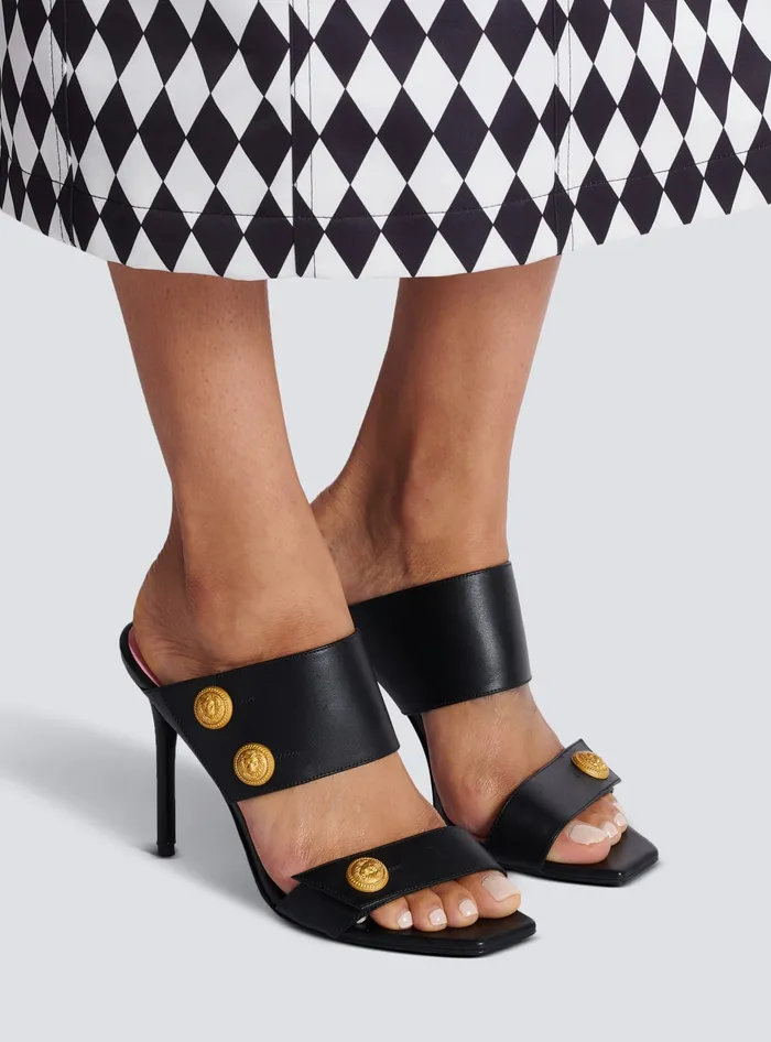 Balmain High Heels and Pumps Women Heeled Eva Mules In Calfskin Black