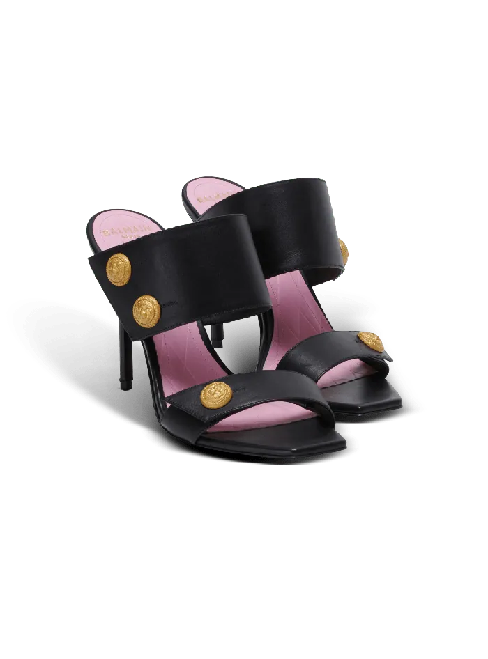 Balmain High Heels and Pumps Women Heeled Eva Mules In Calfskin Black