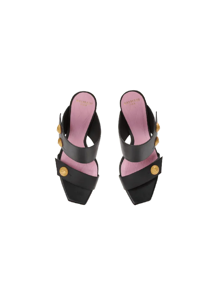 Balmain High Heels and Pumps Women Heeled Eva Mules In Calfskin Black