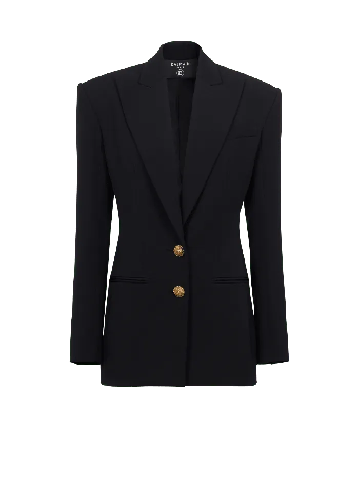 Balmain Jackets And Blazers Women 2button Cinchedwaist Jacket Black