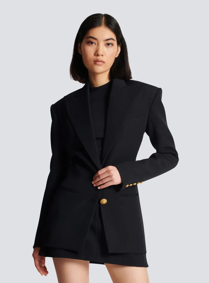 Balmain Jackets And Blazers Women 2button Cinchedwaist Jacket Black