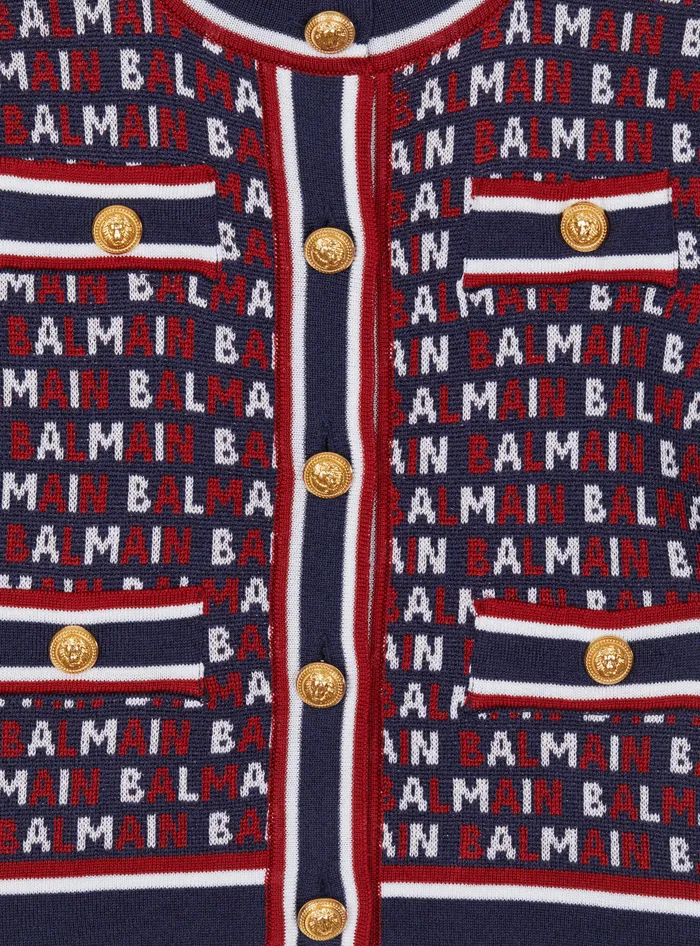 Balmain Kids Knit Cardigan Navy