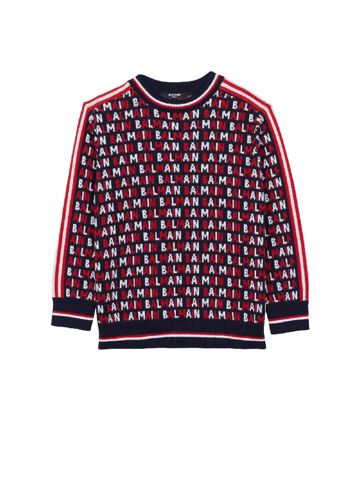 Balmain Kids Knit Jumper Navy