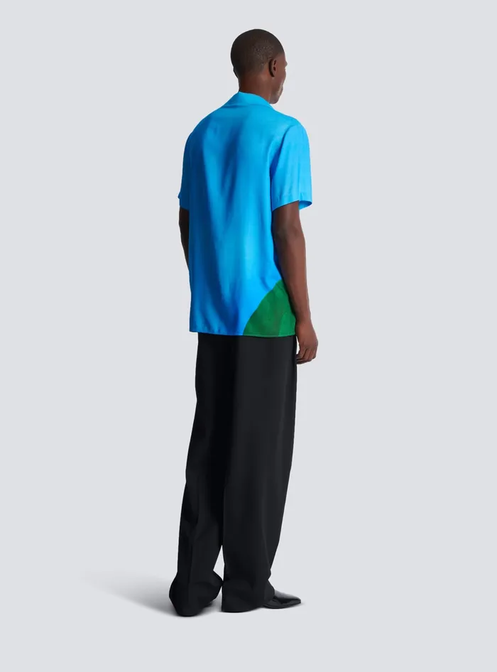 Balmain Shirts And Polos Men Twill Pyjama Shirt With Prince Gyasi Print Multicolor