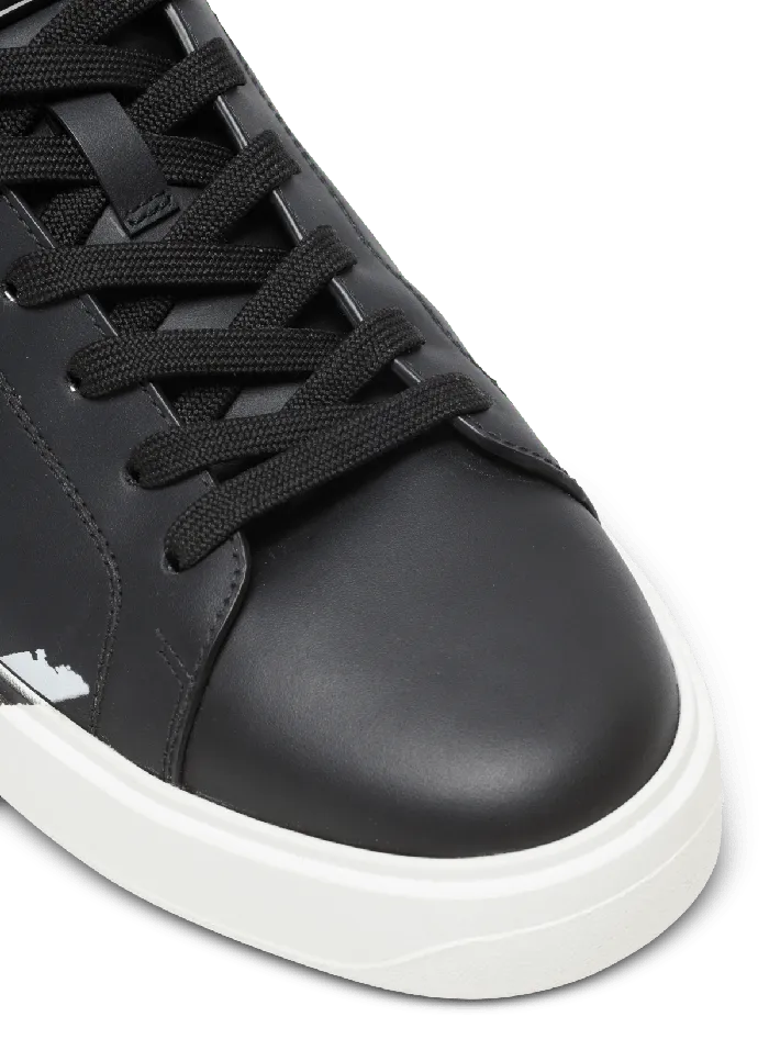 Balmain Sneakers Men BCourt Printed Leather Sneakers Black