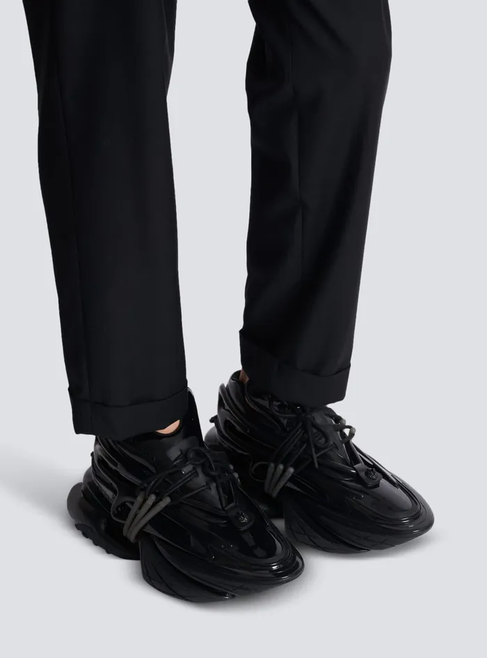 Balmain Sneakers Men Unicorn Main Lab Patent Leather Sneakers Black
