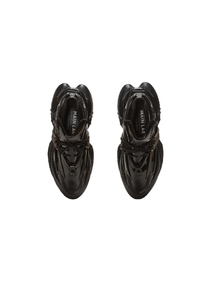Balmain Sneakers Men Unicorn Main Lab Patent Leather Sneakers Black