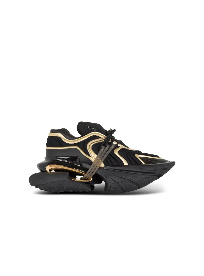 Balmain Sneakers Men Unicorn Wave Trainers In Neoprene And Calfskin Black