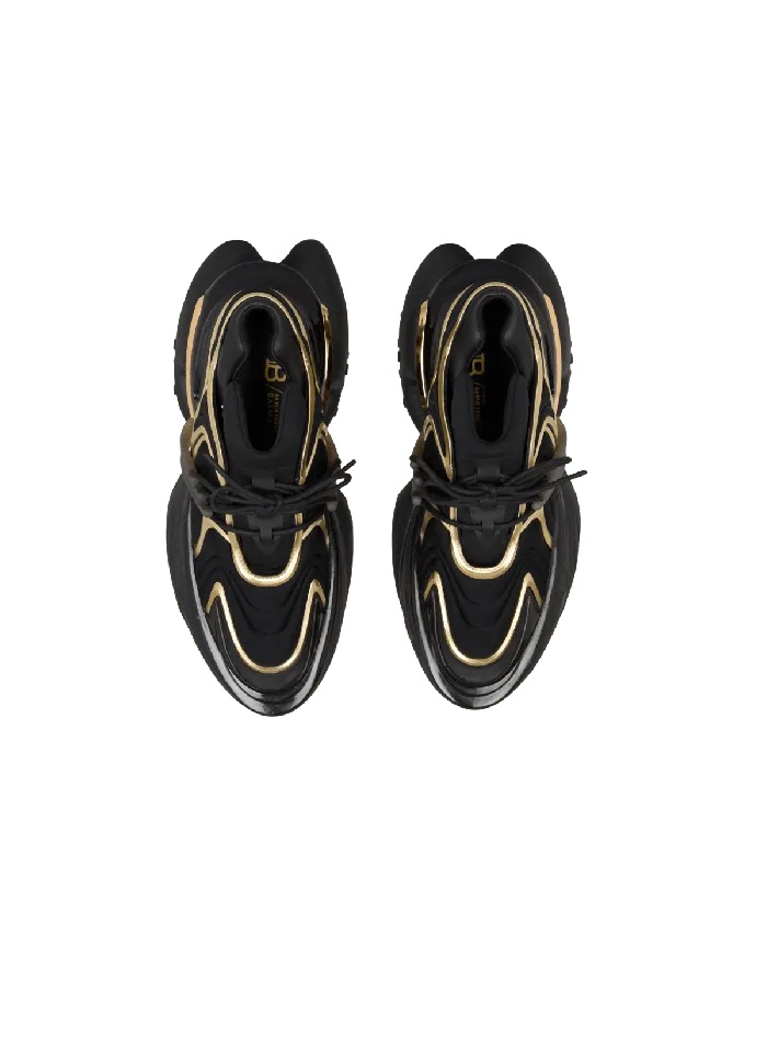 Balmain Sneakers Men Unicorn Wave Trainers In Neoprene And Calfskin Black