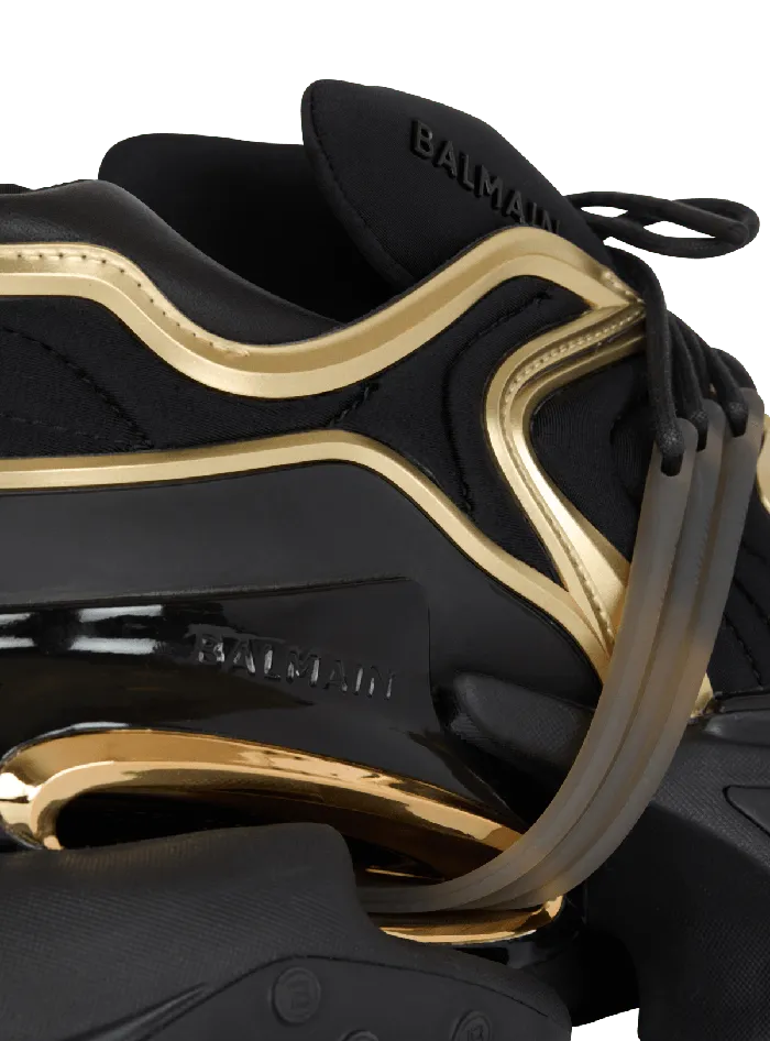 Balmain Sneakers Men Unicorn Wave Trainers In Neoprene And Calfskin Black