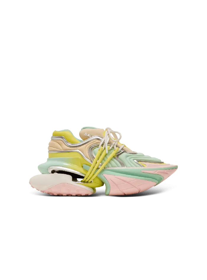 Balmain Sneakers Women Unicorn Wave Trainers In Neoprene And Calfskin Multicolor