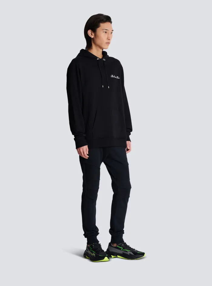 Balmain Sweatshirts Men Signature Hoodie Black