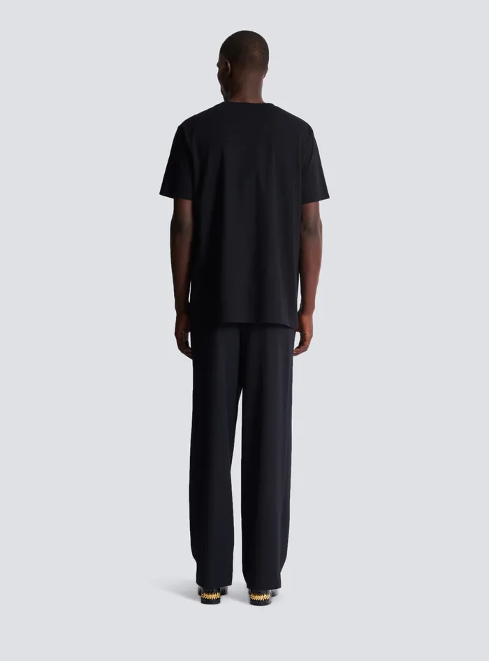 Balmain TShirts Men Relaxed Tshirt With Kiss Print Black
