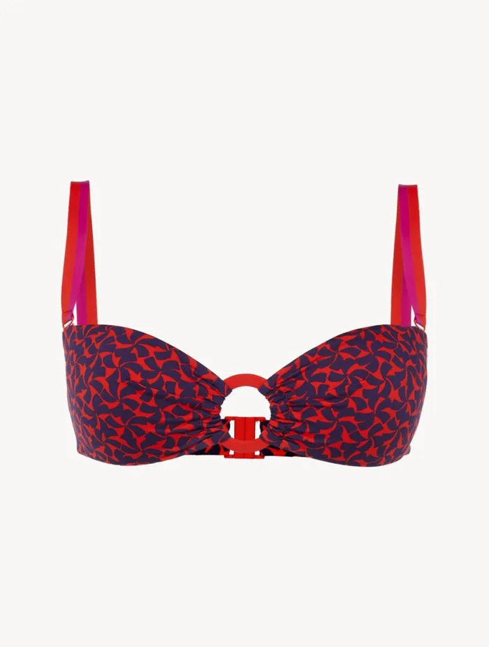 Bandeau Bikini Top In Red And Blue Swim La Perla Bikinis
