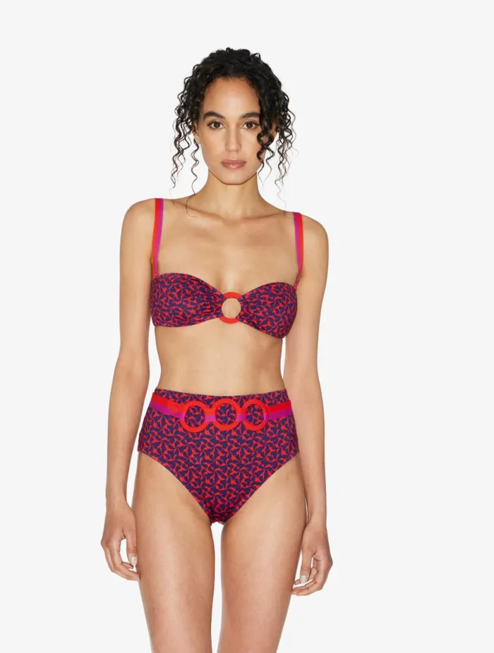 Bandeau Bikini Top In Red And Blue Swim La Perla Bikinis