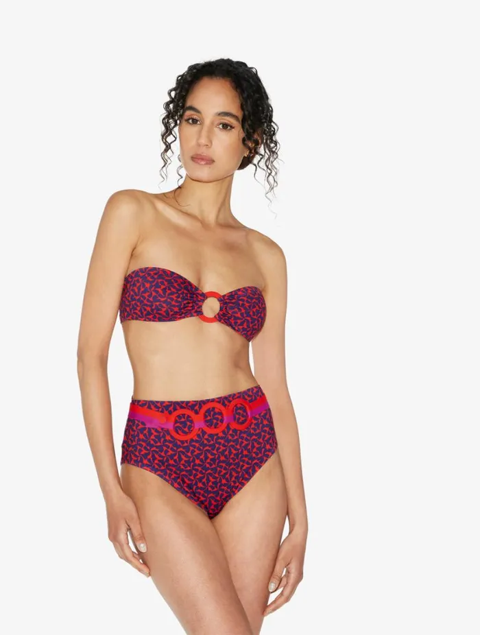 Bandeau Bikini Top In Red And Blue Swim La Perla Bikinis