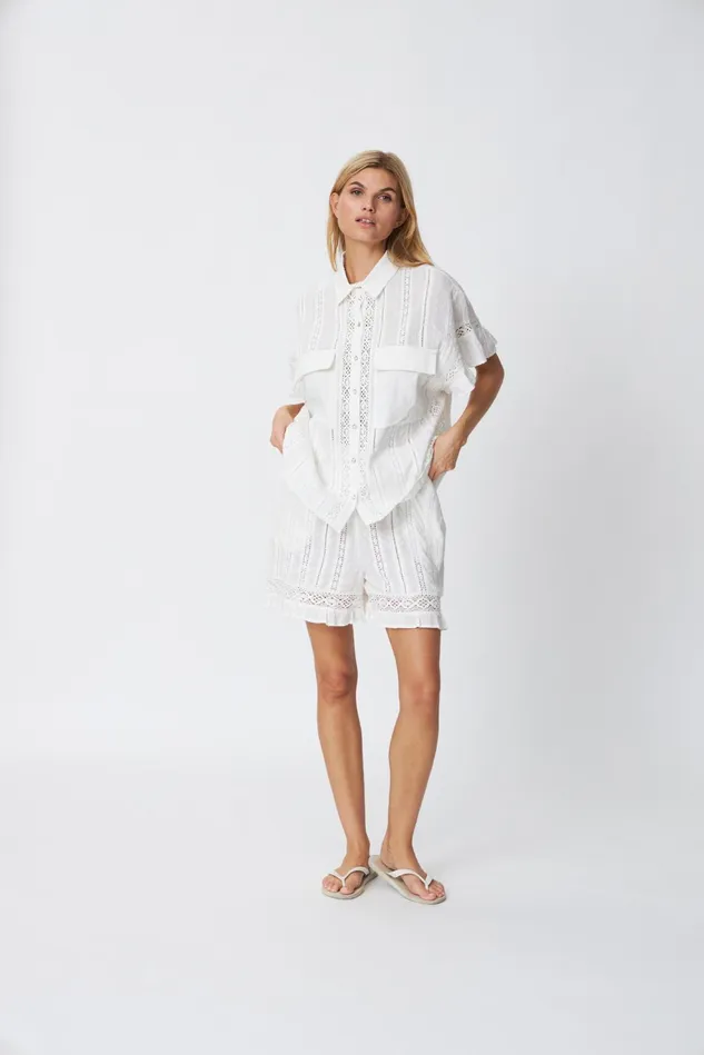 Barbera Shorts 8211 White Women Cras Skirts and Shorts