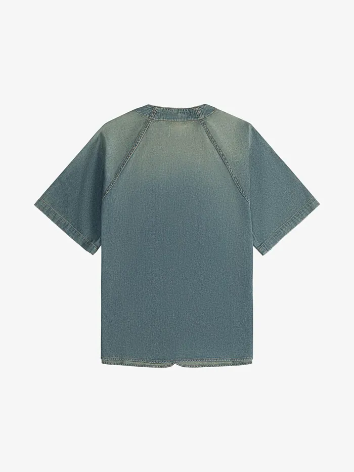BASEBALL DENIM SHIRT Men Rhude Denim BASEBALL DENIM SHIRT Men Rhude Denim
