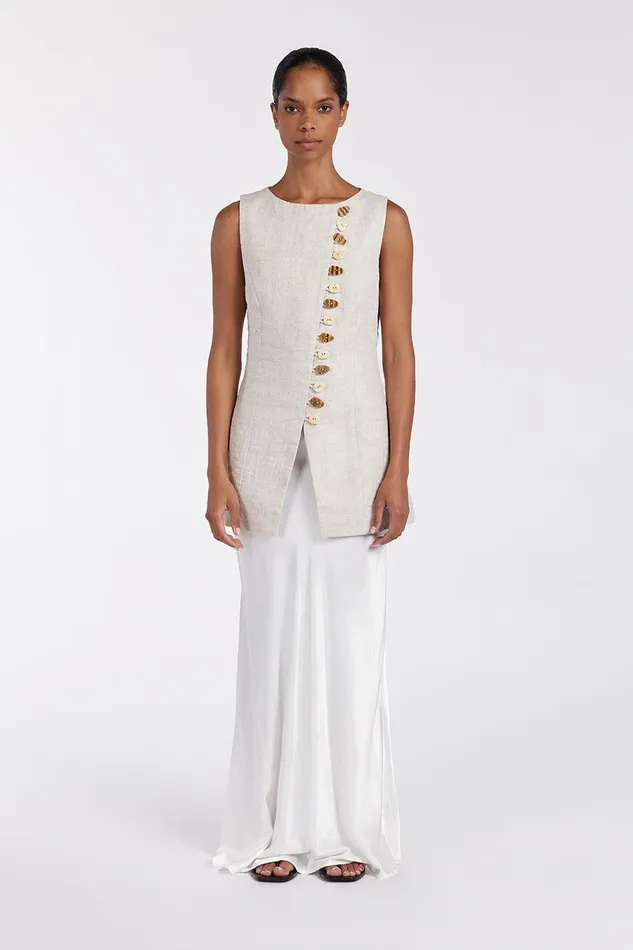BAYLEE NATURAL SLEEVELESS LINEN TOP Women DISSH Vests